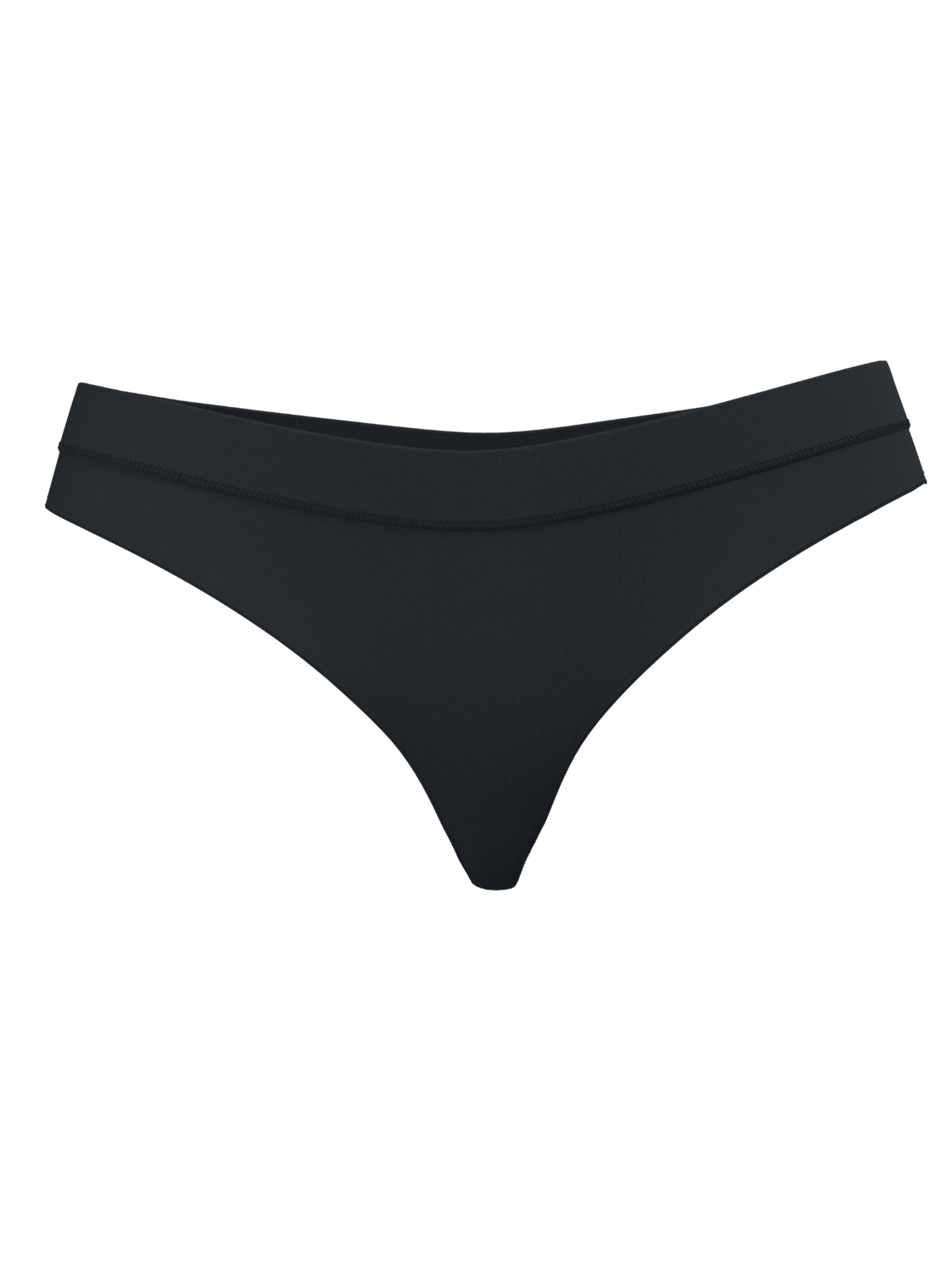 Albero Natur Thong 'Damen Bio Baumwoll String High Waist' in Black: front