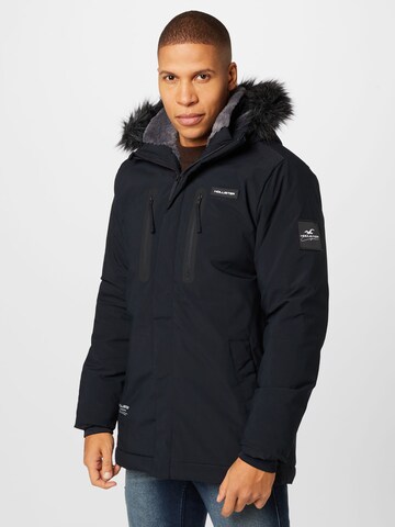 HOLLISTER Winter Parka in Black: front