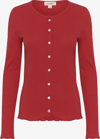 Cardigan 'SLVenola' SOAKED IN LUXURY en rouge : devant