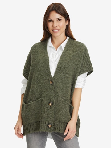 Cartoon Knit Cardigan in Green: front