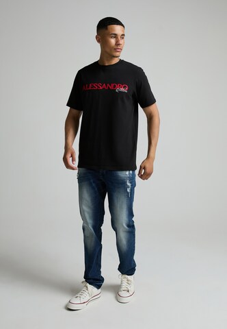 Alessandro Zavetti - Camisa 'Linalli' em preto
