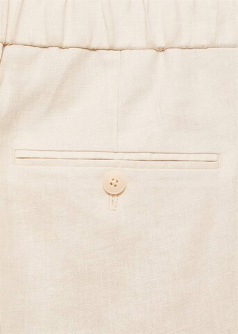 MANGO MAN Regular Pleated Pants 'Salerno' in Beige