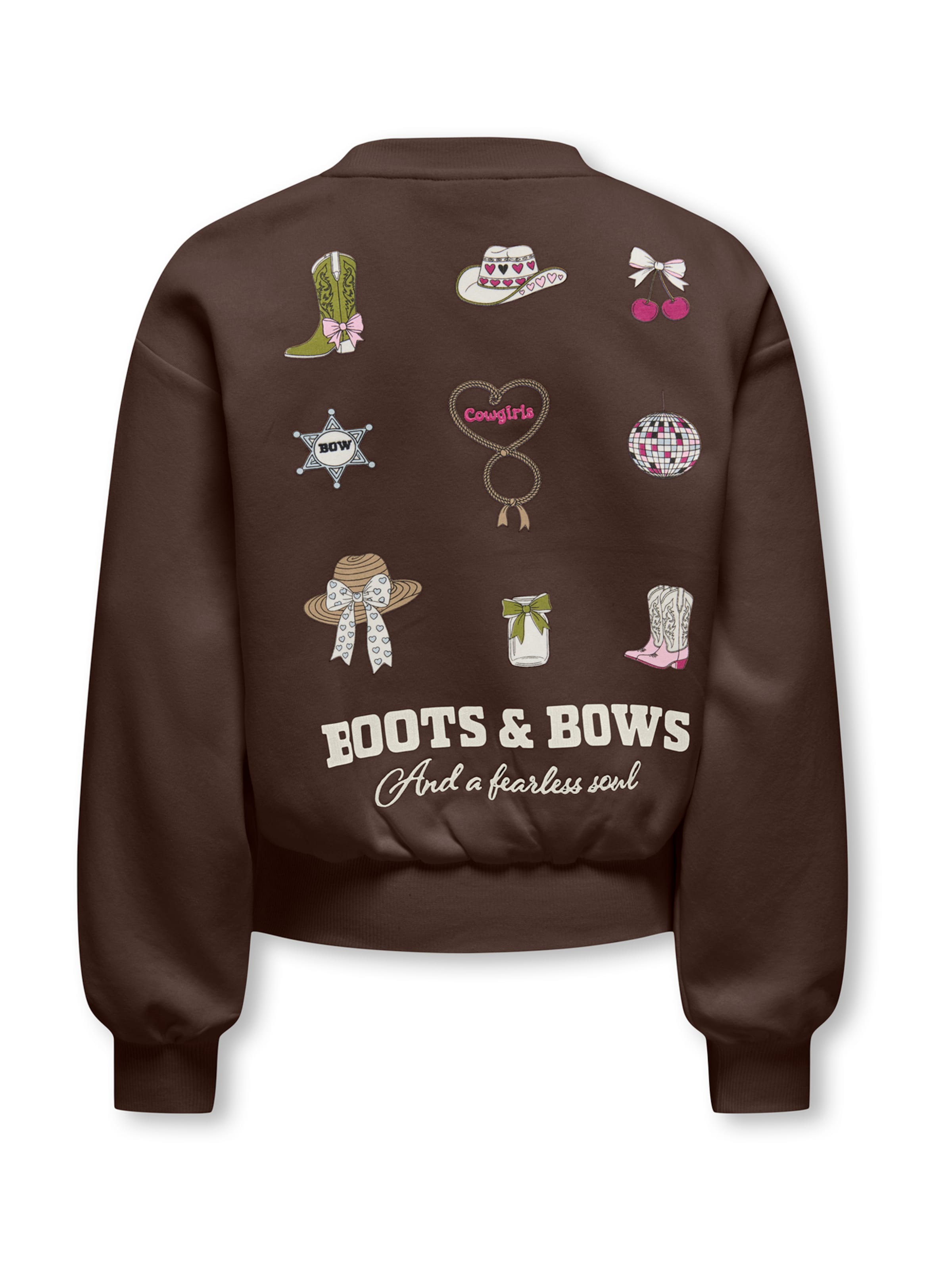 ONLY GIRLS Sweatshirt 'KOGFLORINE' in Brown