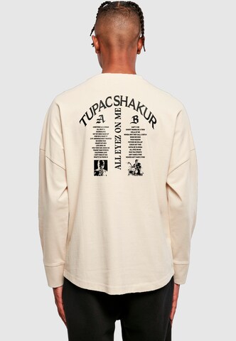 Merchcode - Camisa '2Pac All Eyez On Me Tracklist Cut On' em bege: frente