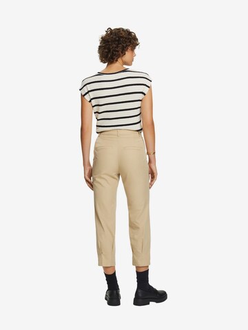 Regular Pantalon à plis ESPRIT en beige