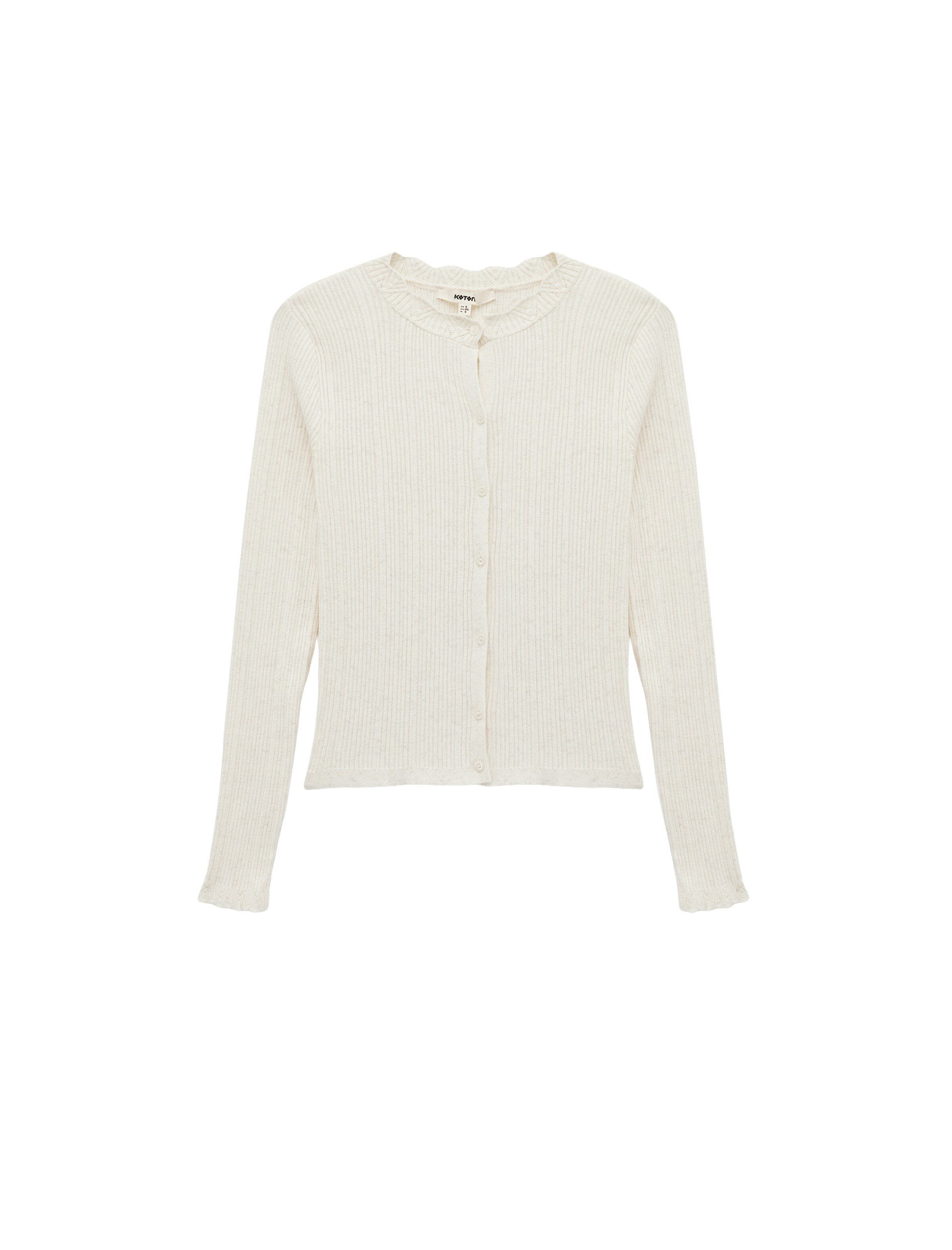 Koton Knit Cardigan in Beige: front