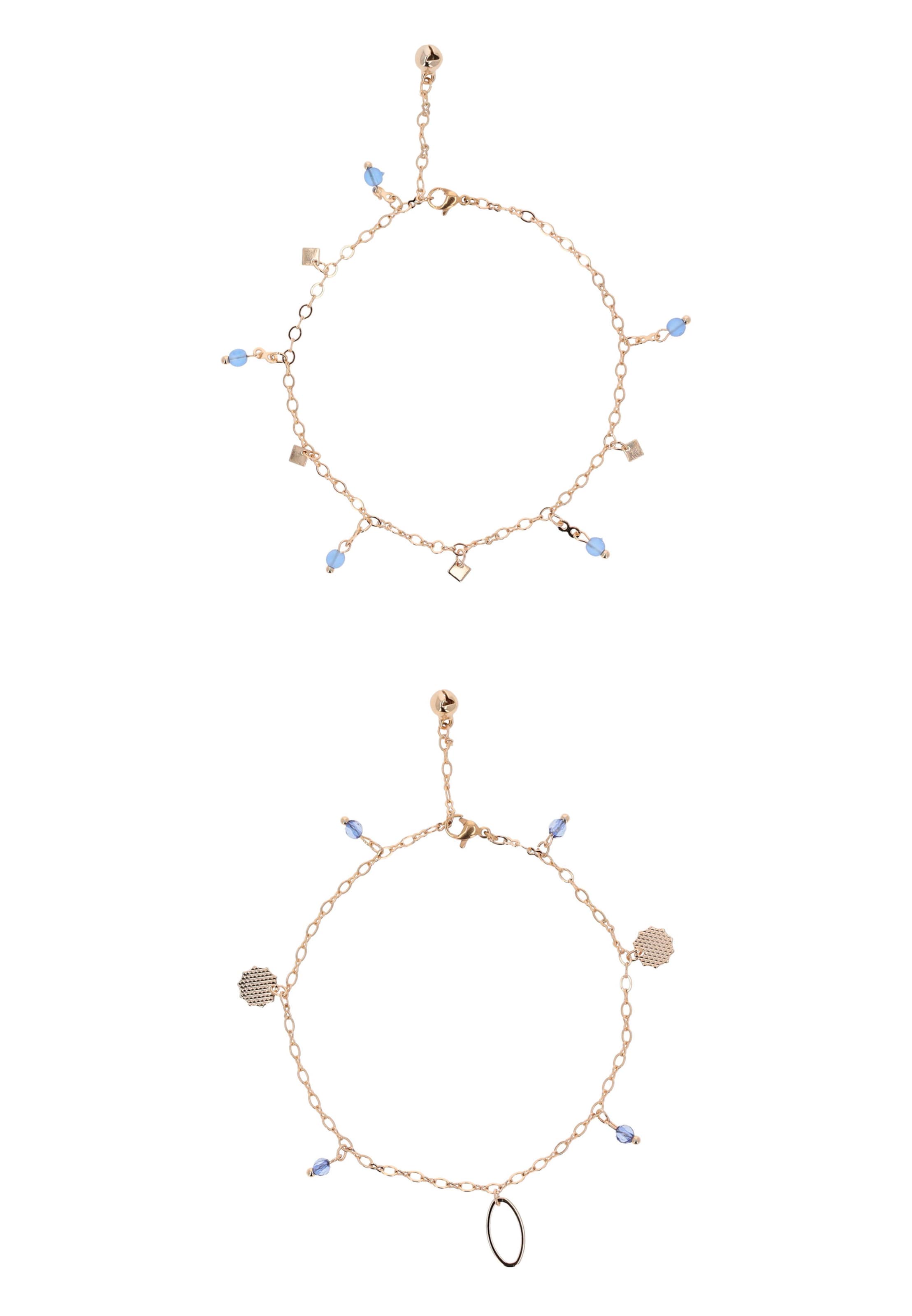 faina Pulseira em azul pombo / ouro, Vista do artigo