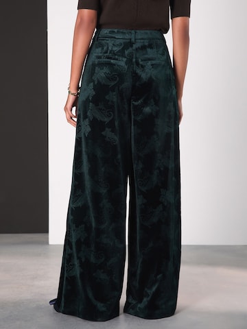 Next Wide Leg Hose in Grün