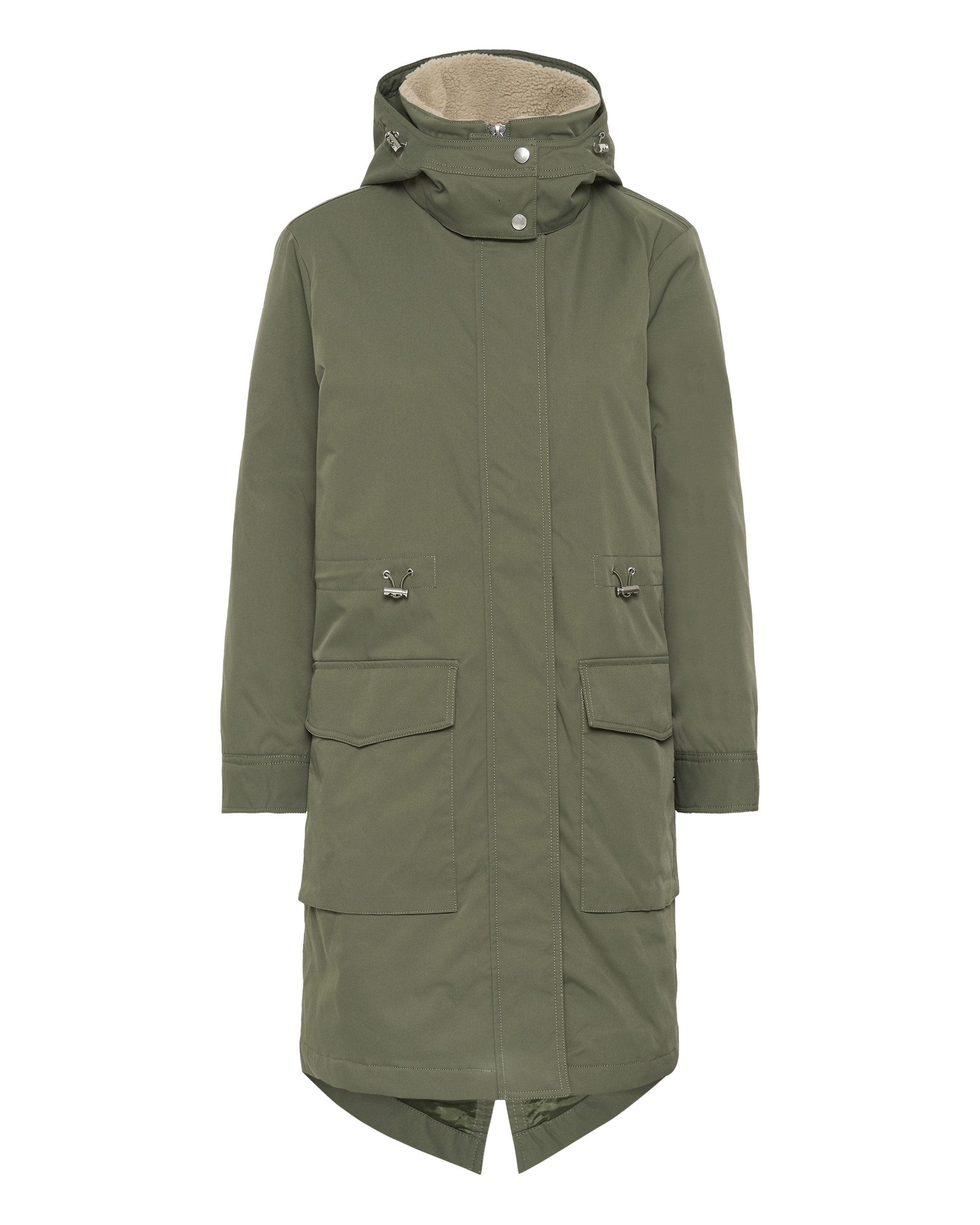 Part Two Winter Parka in Green: front