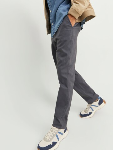 JACK & JONES Slimfit Chinohose 'Macro Dave' in Grau