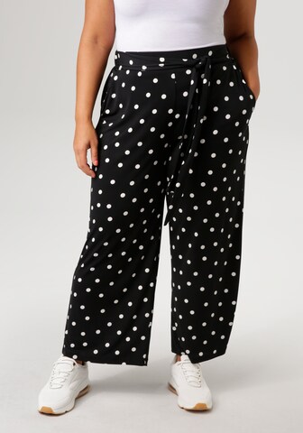 Aniston Wide Leg Hose in Schwarz: Vorderseite
