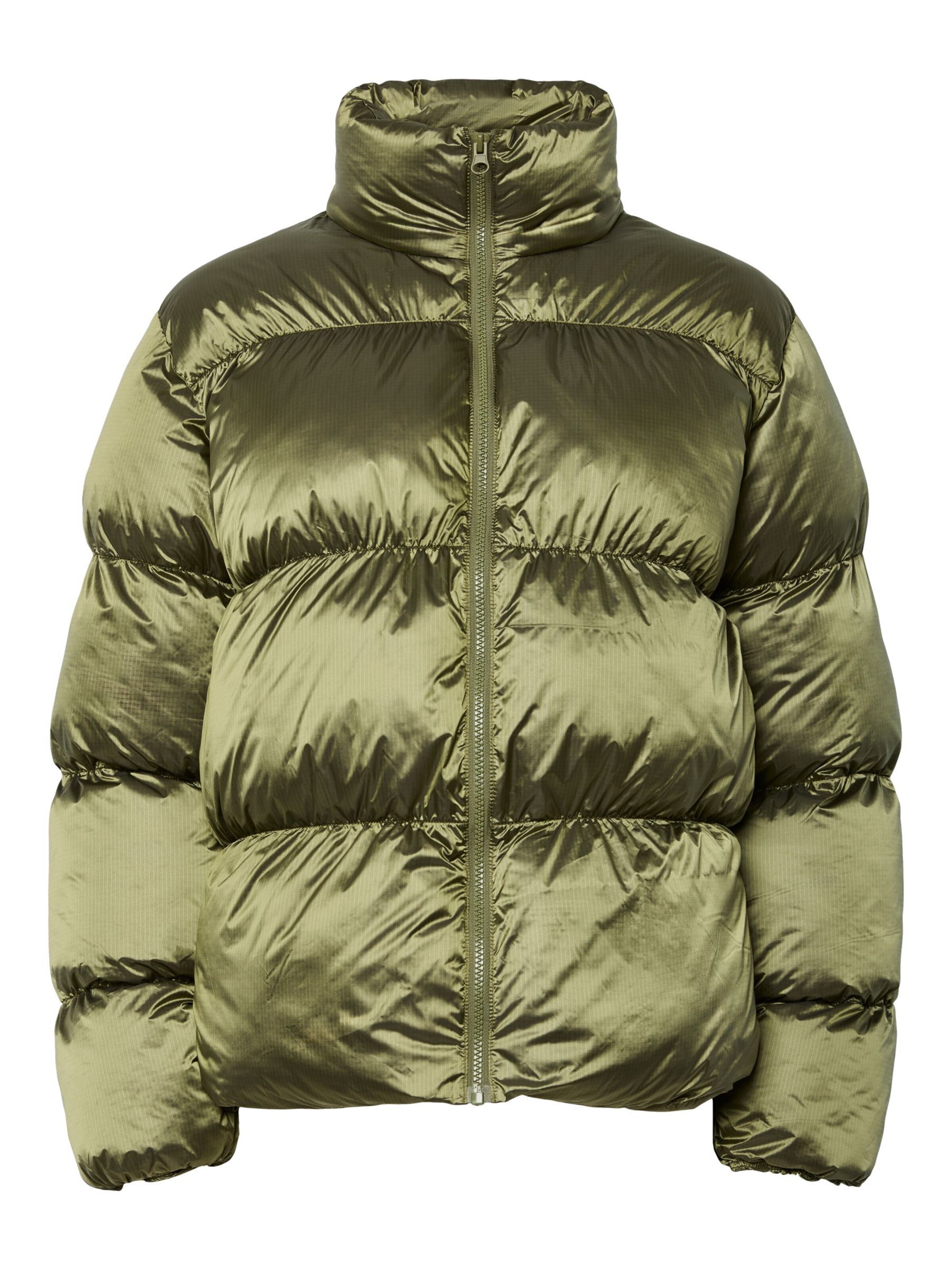 PIECES Winterjas 'MILLA' in Groen: voorkant