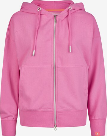 Frieda & Freddies NY Zip-Up Hoodie in Pink: front