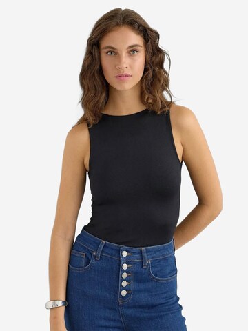 Hiccup Top in Schwarz: Vorderseite