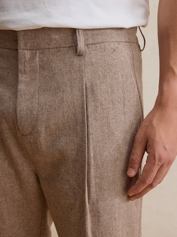 DAN FOX APPAREL Regular Trousers with creases 'Brian' in Beige