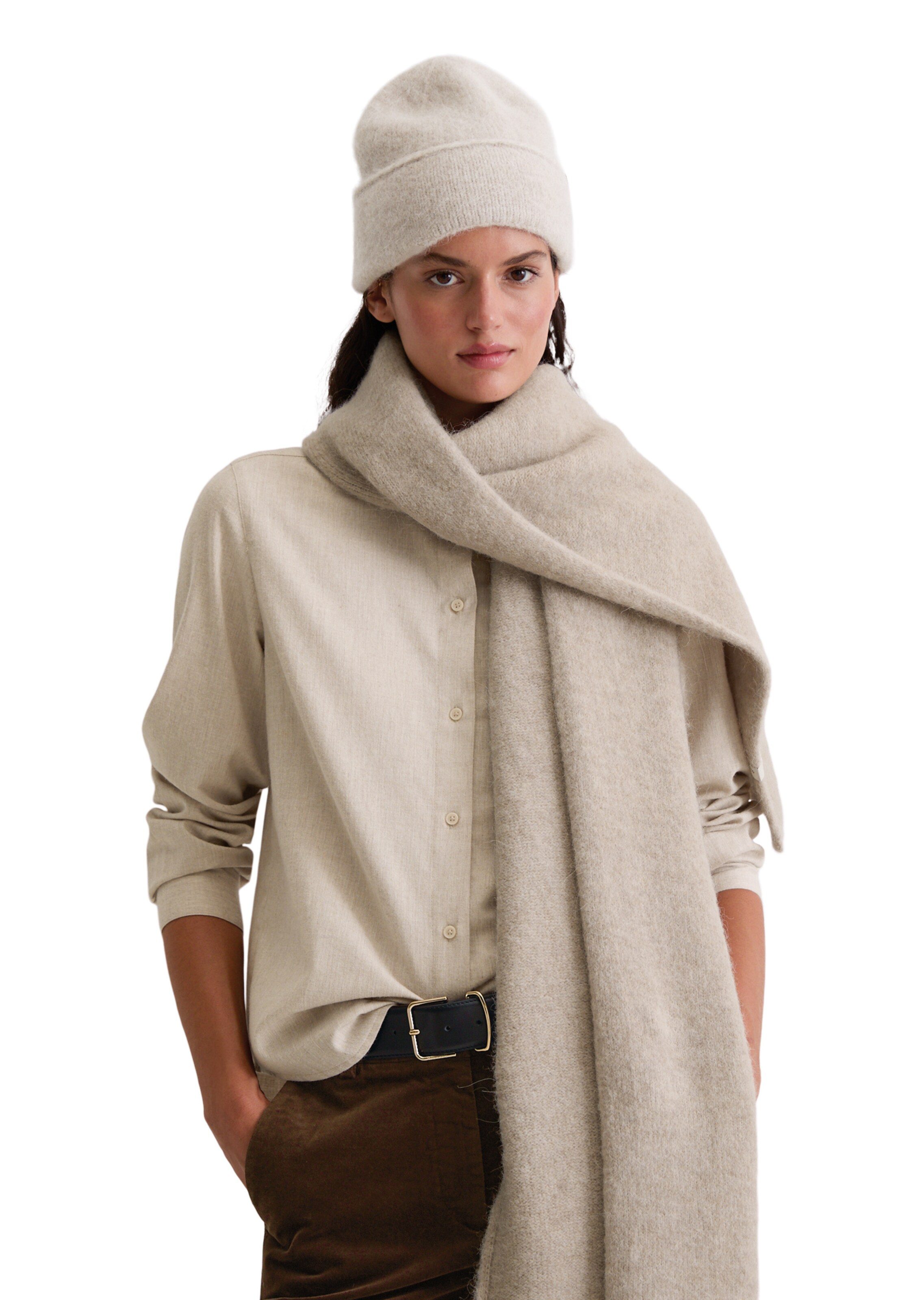 Marc O'Polo Sjaal in Beige: voorkant