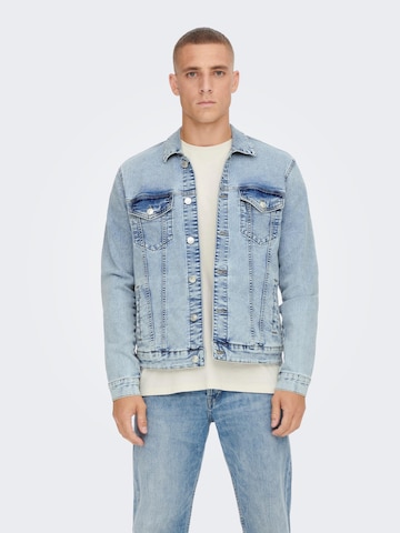 Only & Sons Between-Season Jacket 'Coin' in Blue: front
