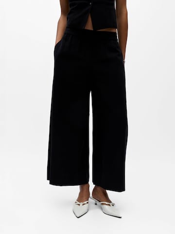Wide Leg Pantalon 'OBJHarriet' OBJECT en noir : devant
