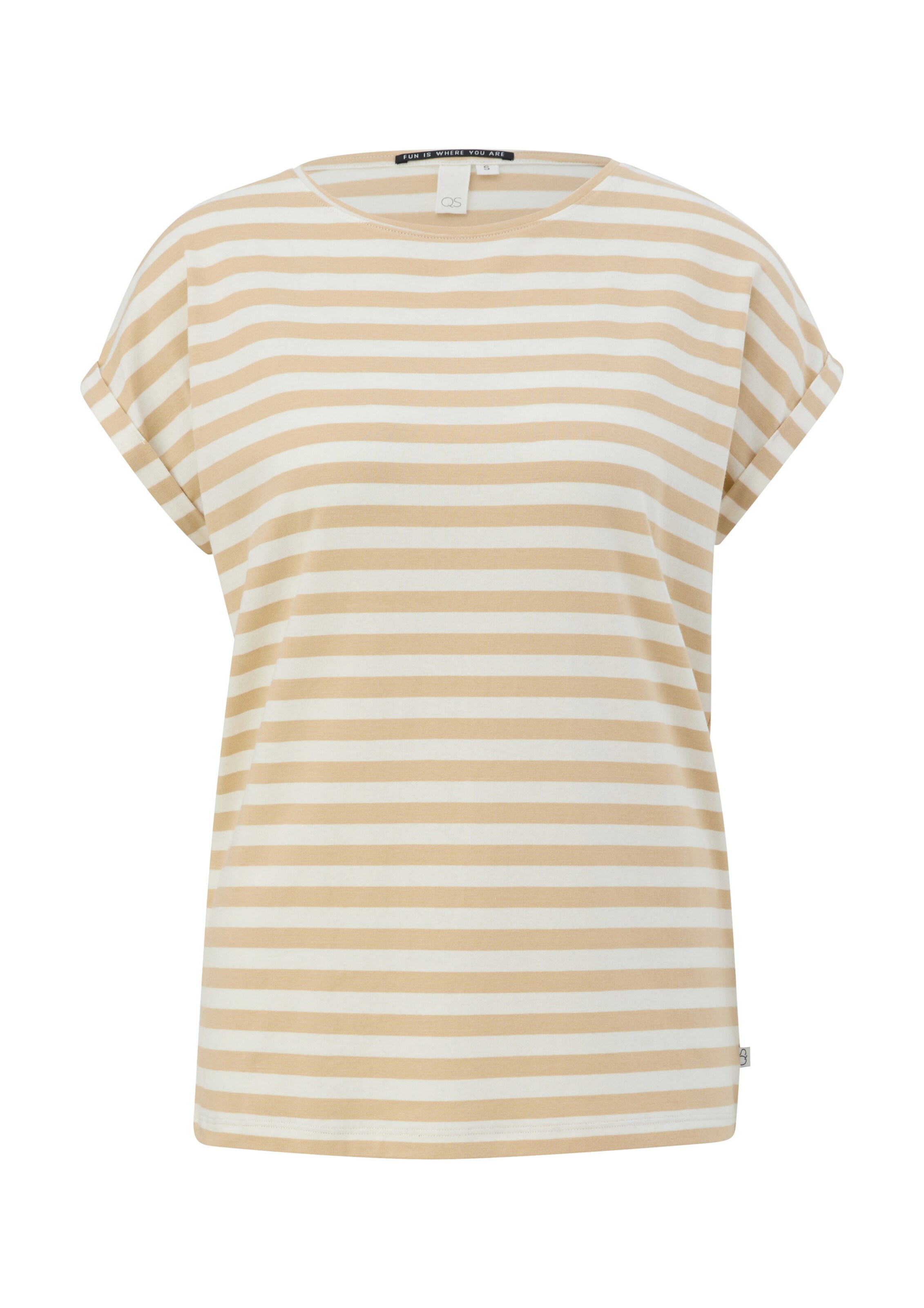 QS T-Shirt in Beige: Vorderseite