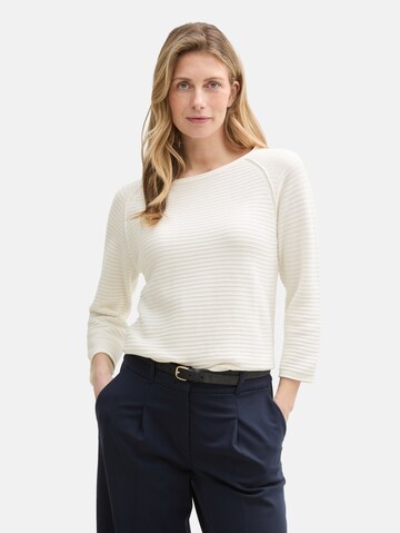 Pull-over TOM TAILOR en blanc : devant