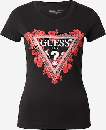 GUESS Тениска в черно: отпред