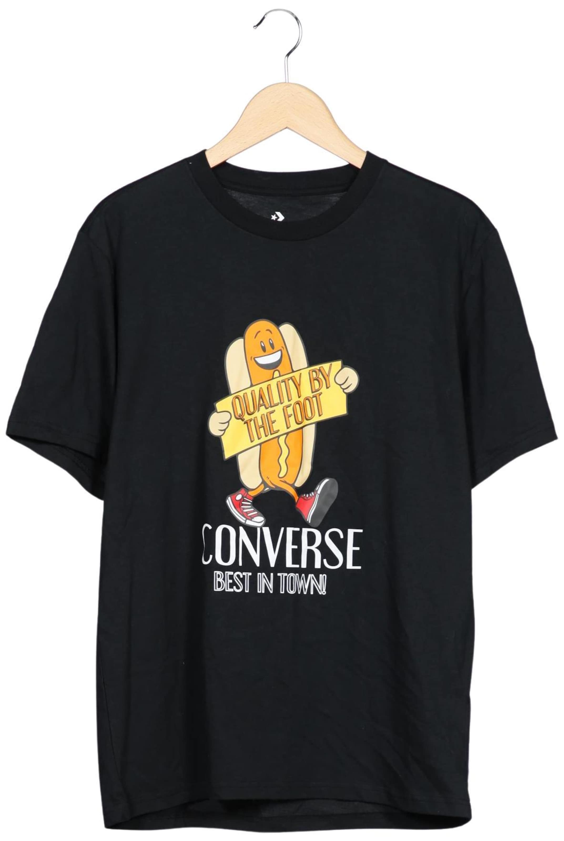 CONVERSE T-Shirt M in Schwarz: Vorderseite