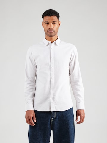 JJ Rebel Regular fit Overhemd 'JREBOSCAR' in Beige: voorkant