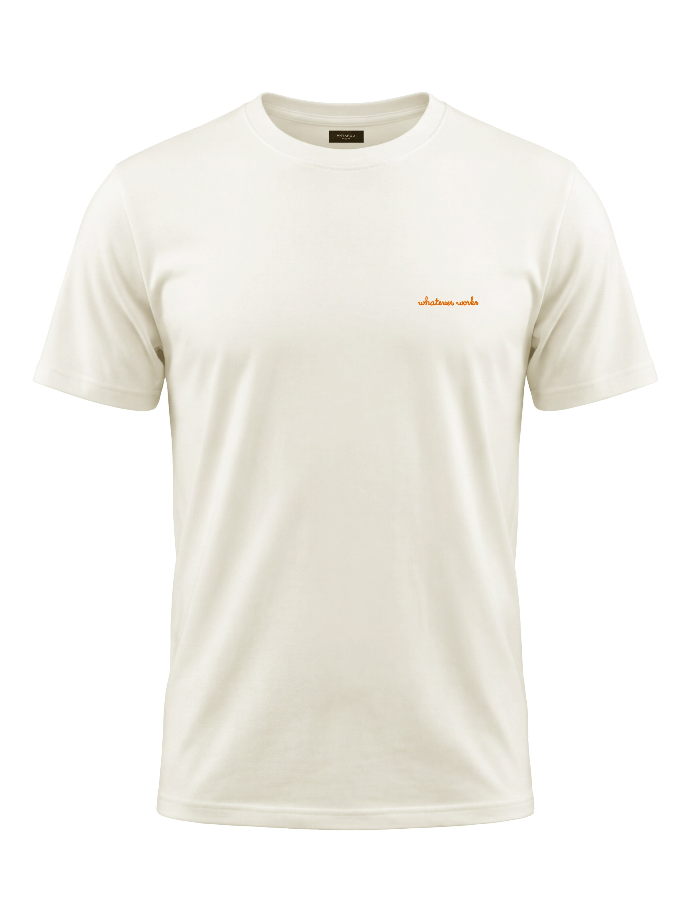 Antargo Shirt 'Embroidery T-Shirt' in White: front