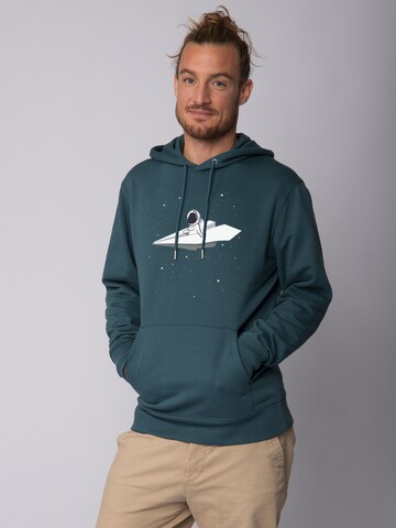 Watapparel Sweatshirt 'Fly me to the moon' in Blauw: voorkant