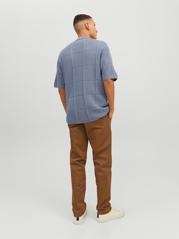 JACK & JONES Regular fit Pletena jopa 'VISION' | modra barva