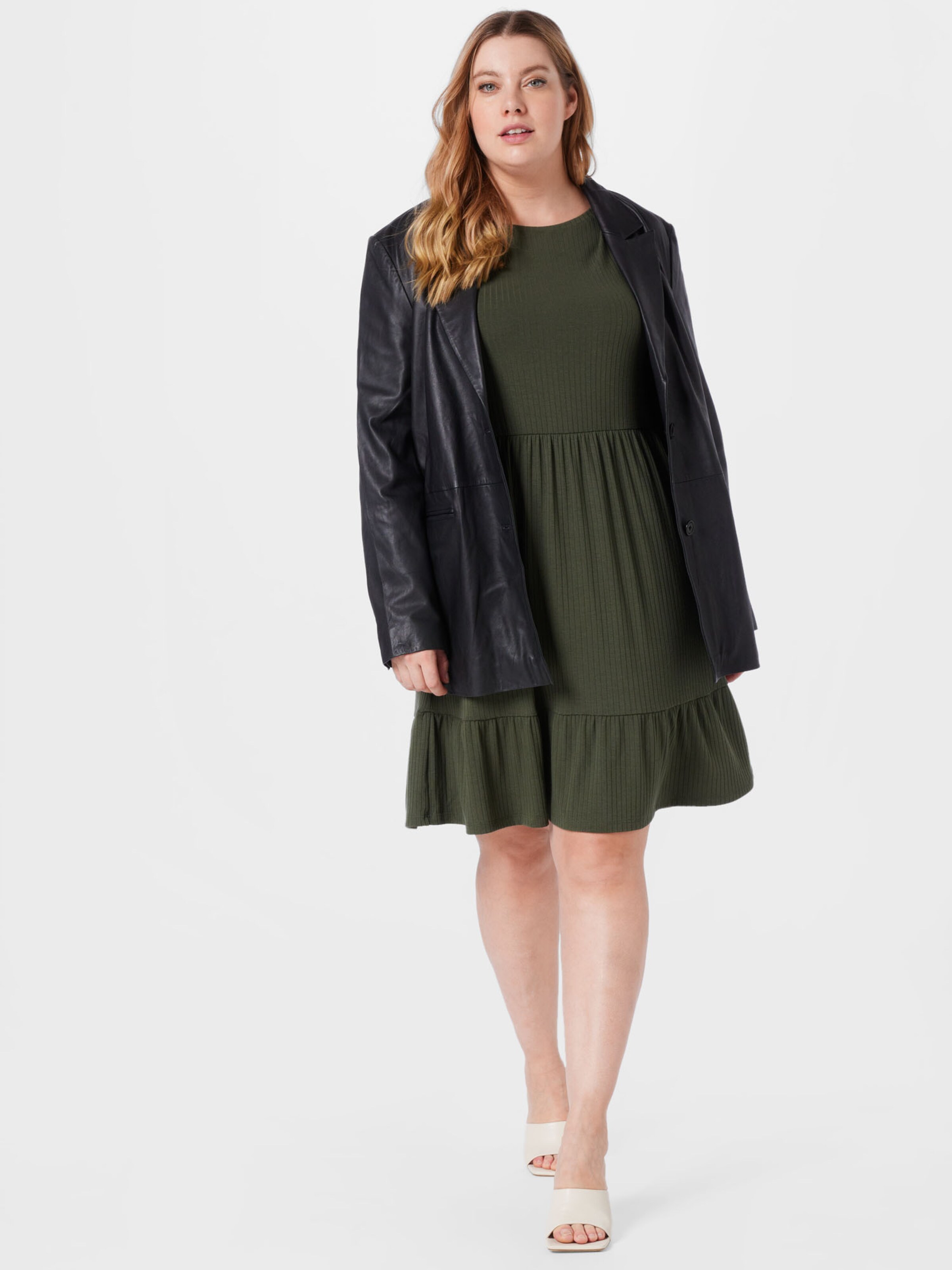 Frauen Große Größen Curvy Kleid 'Edda' in Khaki - YV91141 Frauen Große Größen Curvy Kleid 'Edda' in Khaki - YV91141