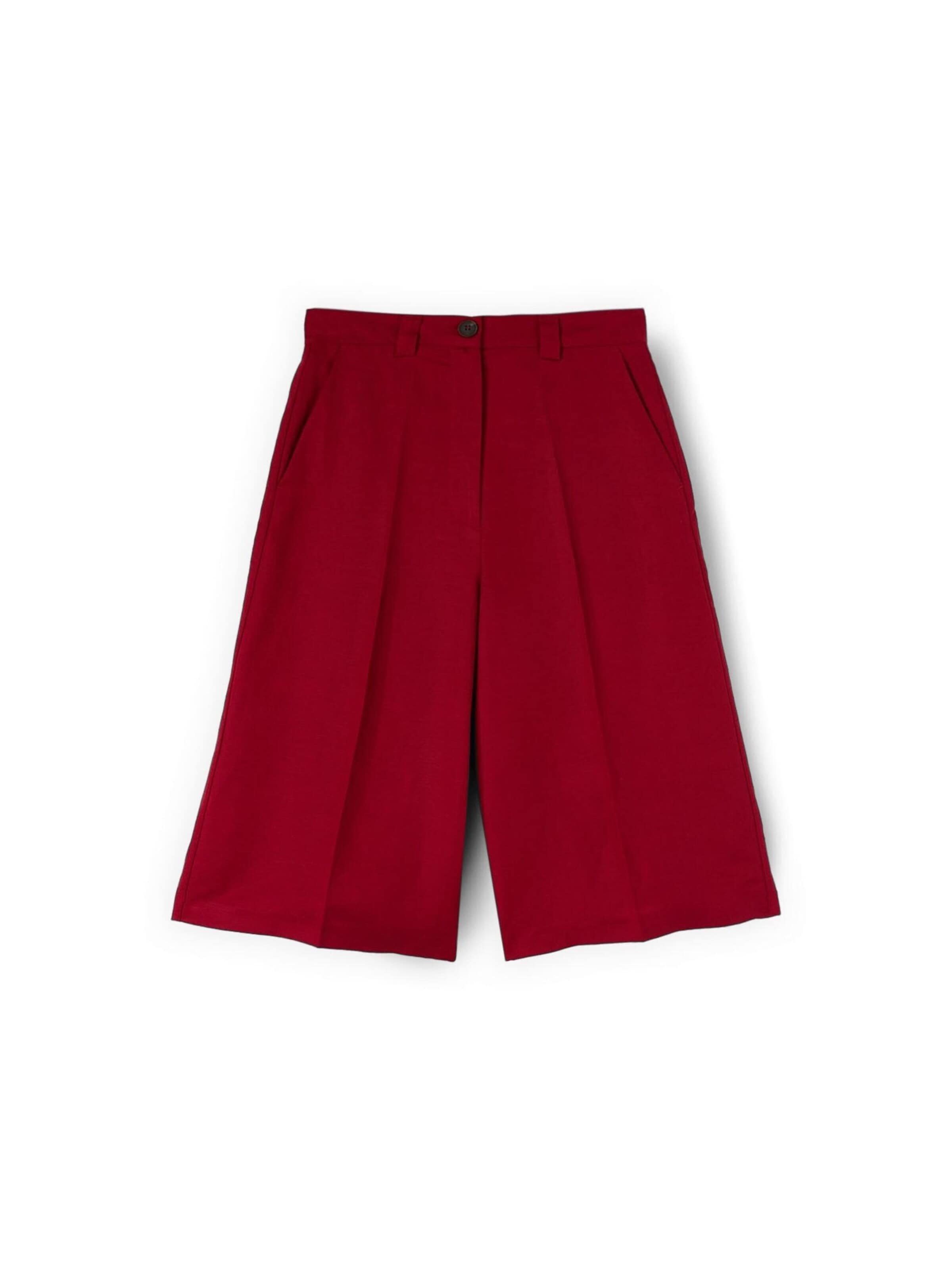 MOTIVI Wide leg Broek in Rood: voorkant