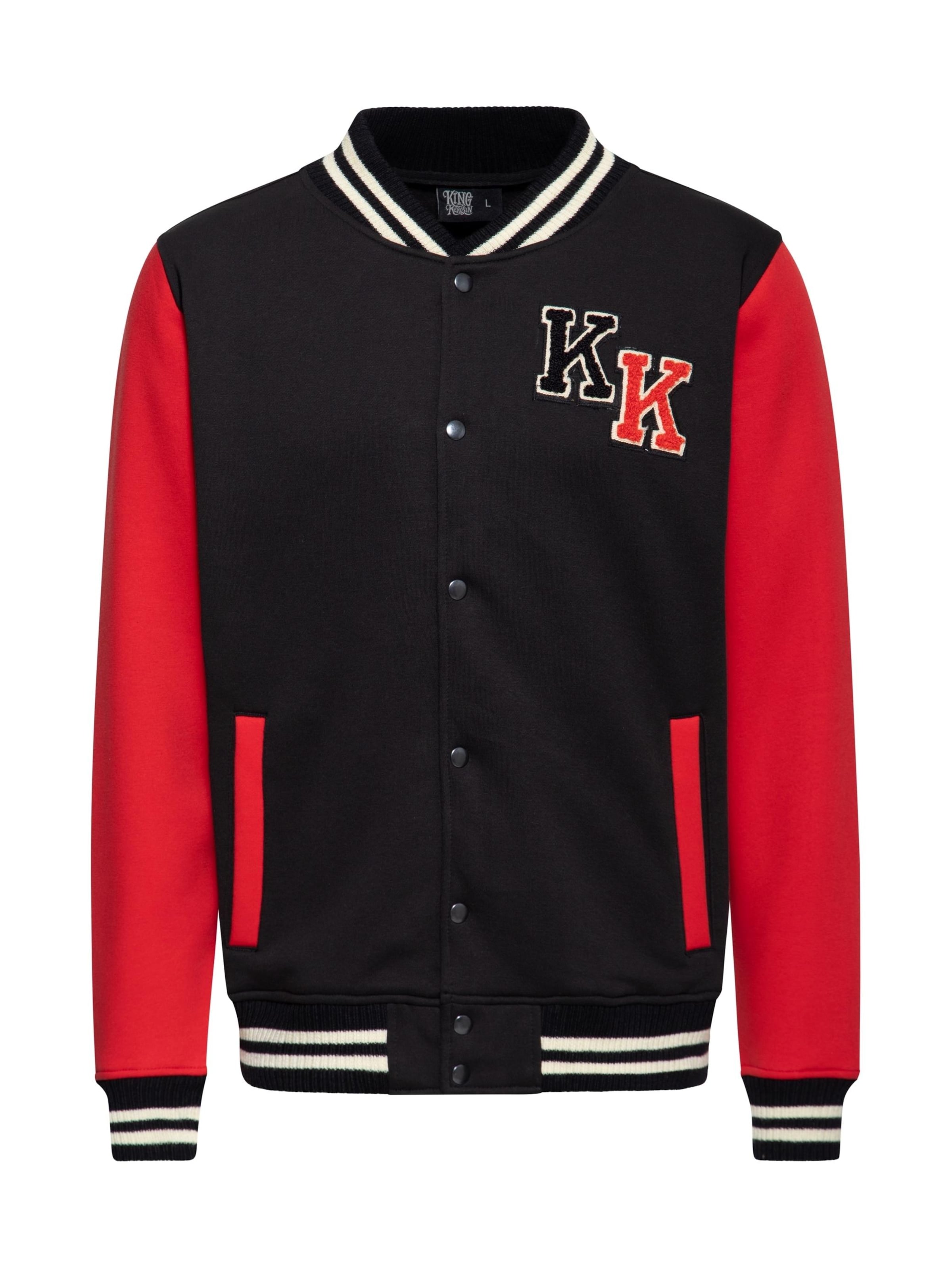 King Kerosin Between-Season Jacket 'Faster Than The Wind' in Black: front