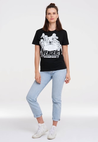 LOGOSHIRT T-Shirt 'Marvel Comics - Avengers' in Schwarz