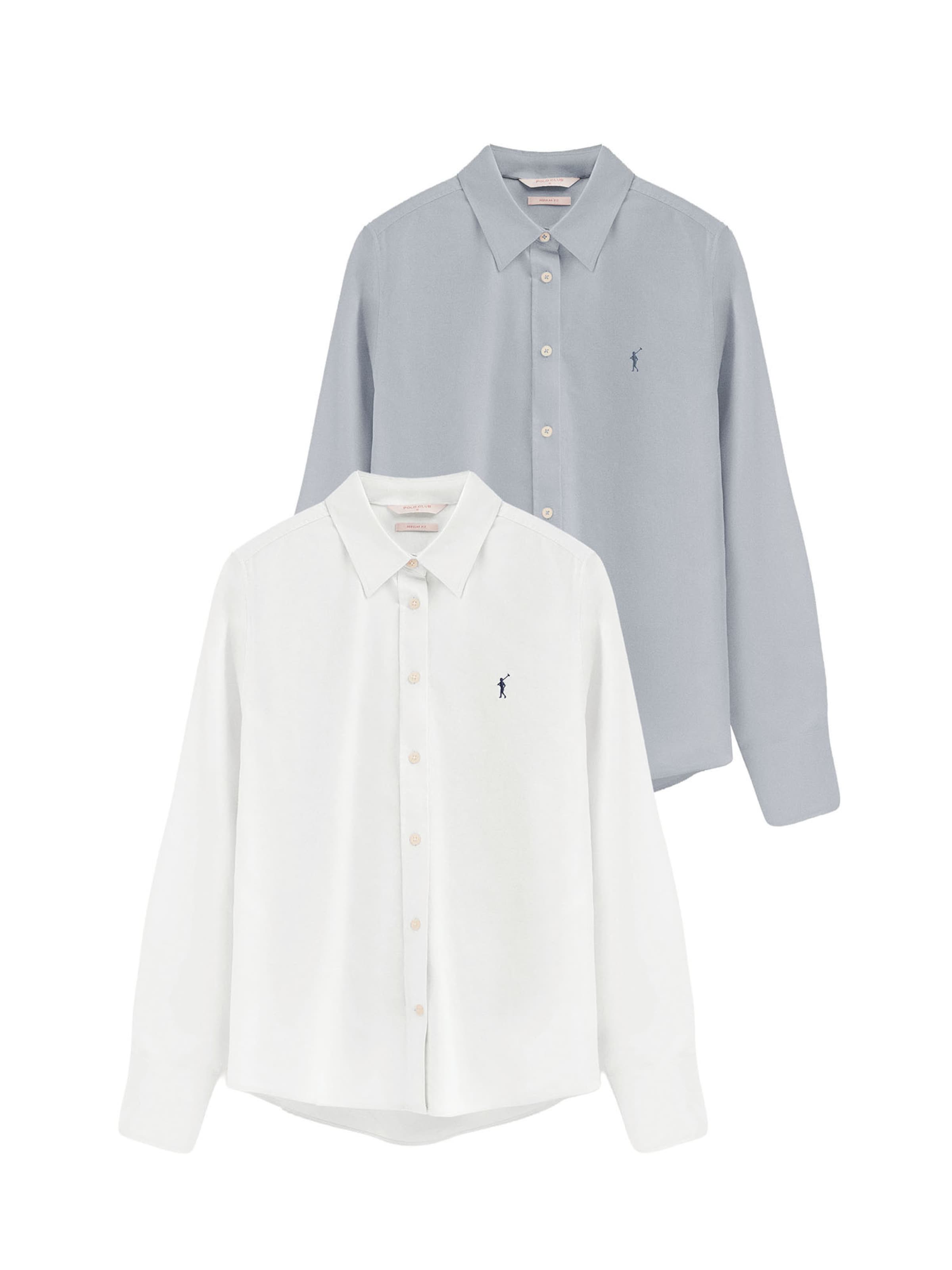 Polo Club Bluse in Grau: Vorderseite