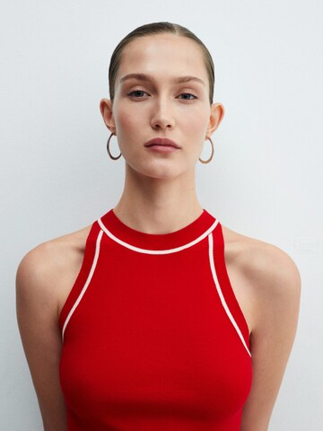 MANGO Knitted Top 'PIPING' in Red