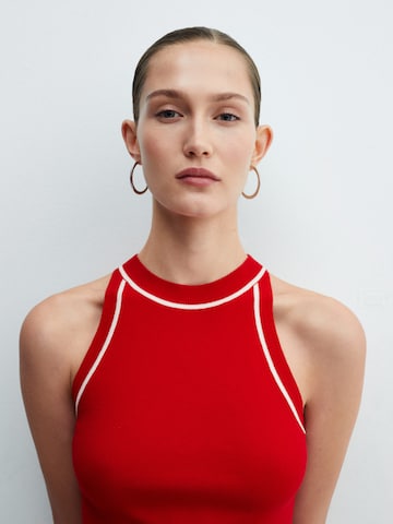 MANGO Knitted Top 'PIPING' in Red