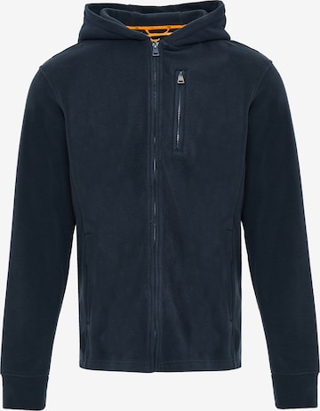 Veste en polaire Threadbare en bleu : devant