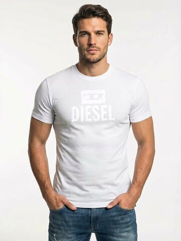 Maglietta 'T-Diego Tone On Tone' di DIESEL in bianco: frontale