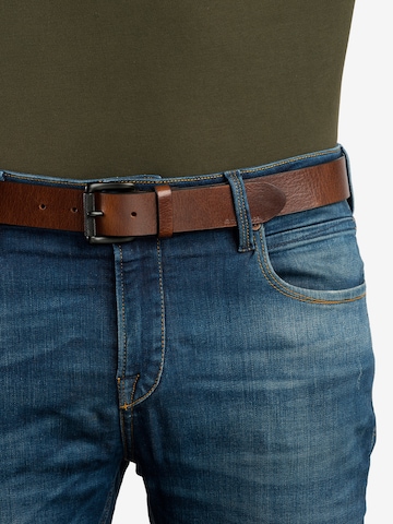 TOM TAILOR Belt 'JASPER' in Brown: front