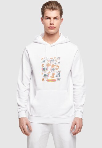 Sweat-shirt 'Tom and Jerry - Many Faces' ABSOLUTE CULT en blanc : devant