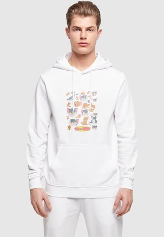 ABSOLUTE CULT Sweatshirt 'Tom and Jerry - Many Faces' in White: front