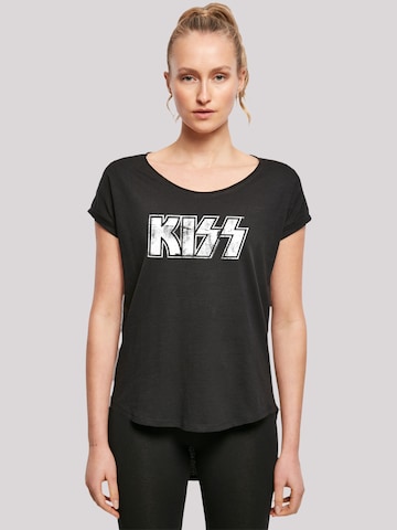 T-shirt 'Kiss Rock Band Vintage Logo' F4NT4STIC en noir : devant