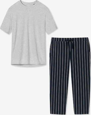 SCHIESSER Pyjama 'Cotton' in Grijs: voorkant