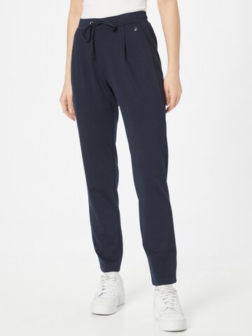 Fransa Tapered Pleat-Front Pants in Blue: front