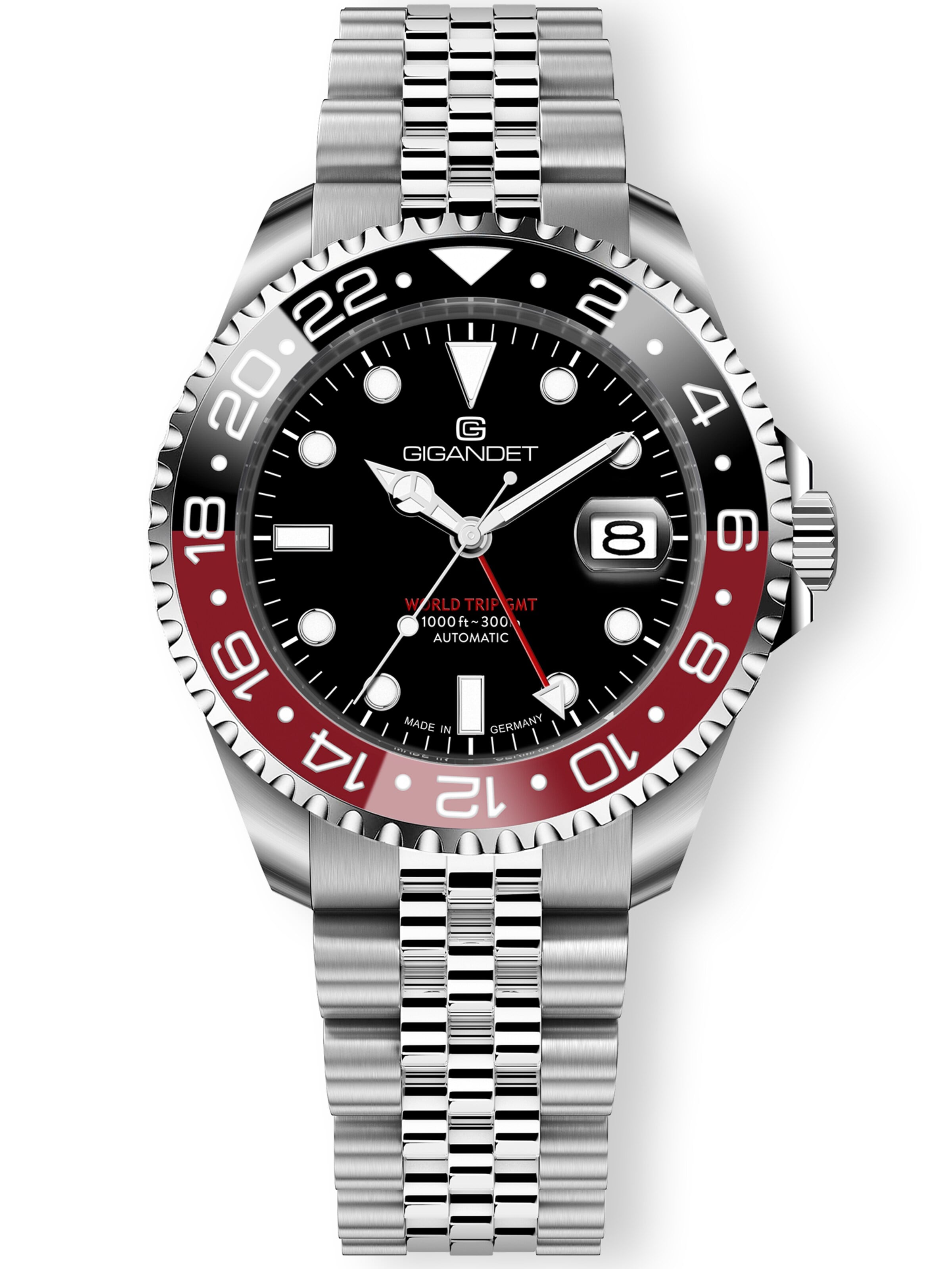 Montre à affichage analogique 'WORLD TRIP GMT CERAMIC' Gigandet en noir : devant