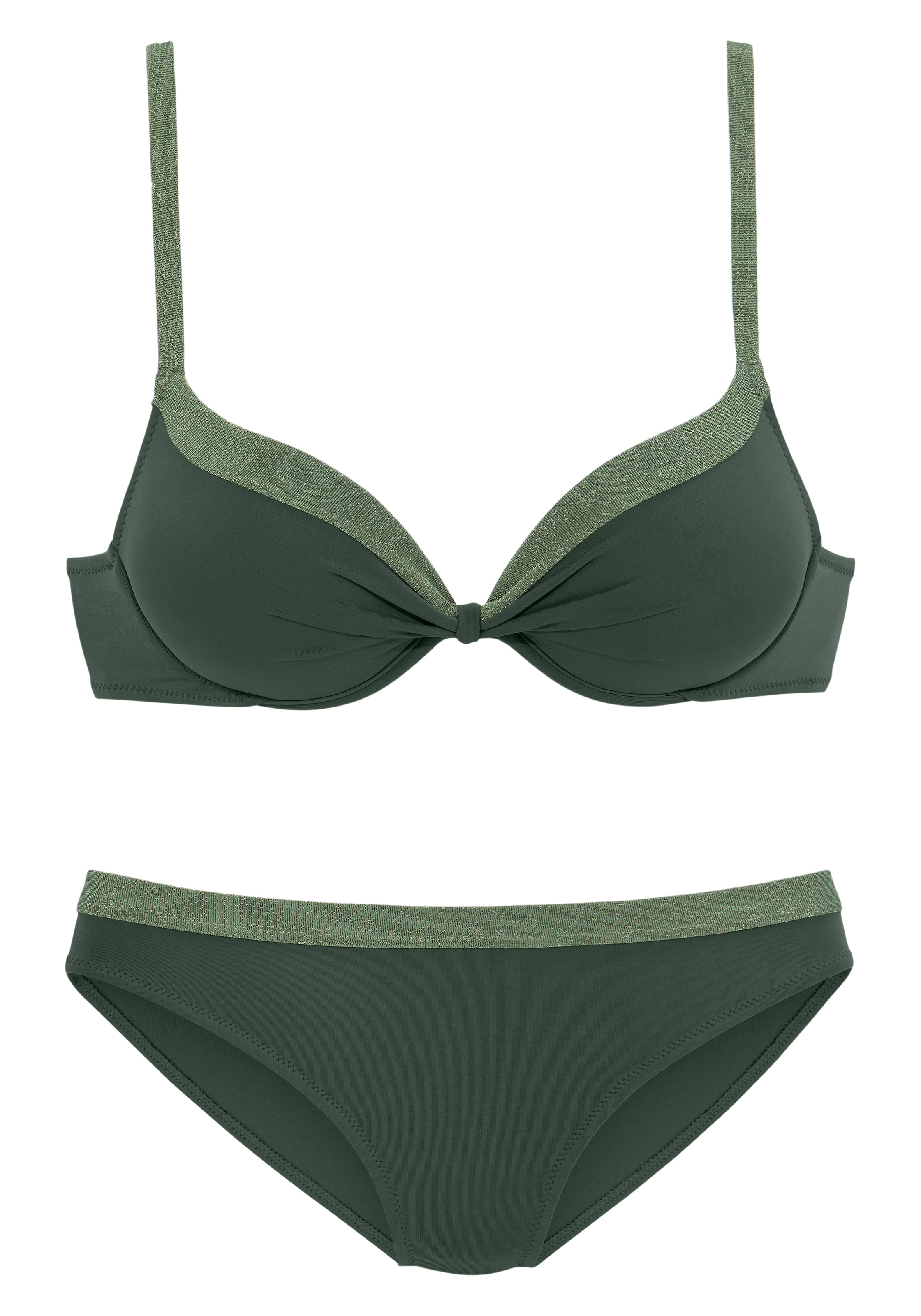 Push-up Bikini JETTE en vert : devant