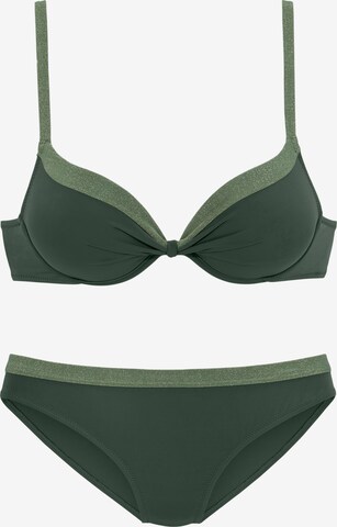 Push-up Bikini JETTE en vert : devant