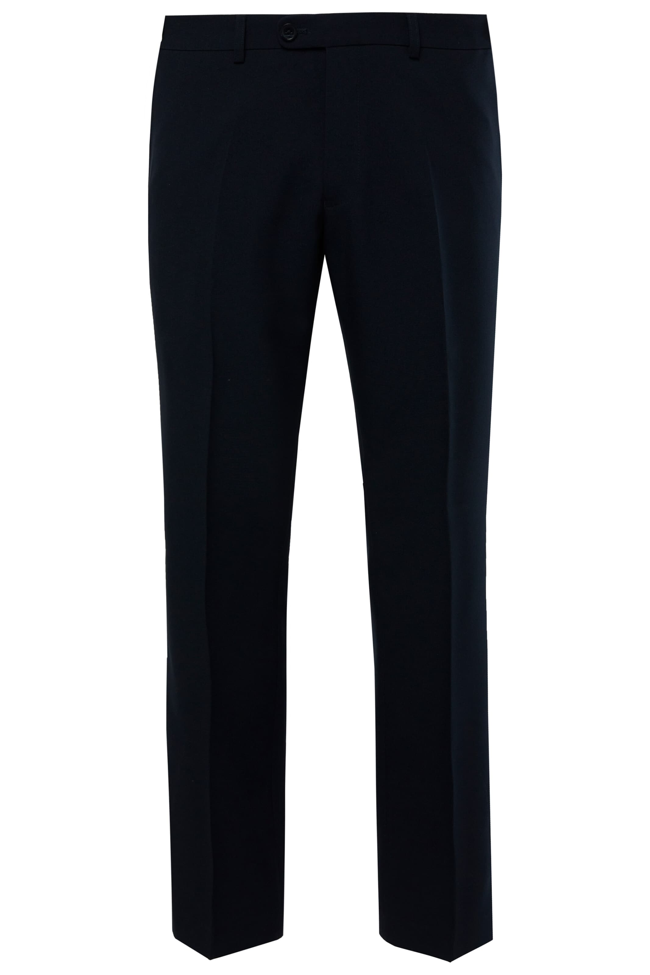 Men Plus Regular Bügelfaltenhose in Schwarz: Vorderseite