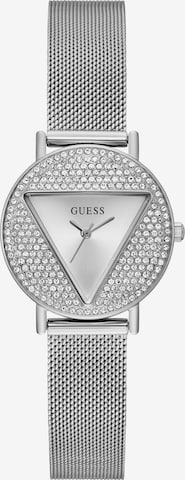 Montre à affichage analogique GUESS en argent : devant